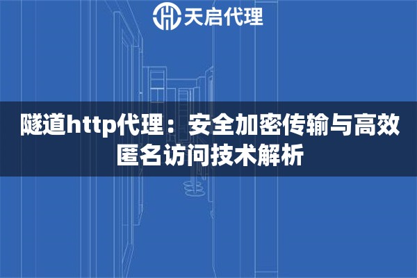 隧道http代理：安全加密传输与高效匿名访问技术解析