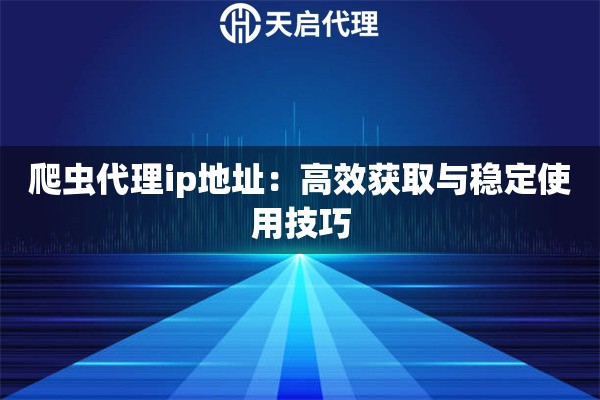 爬虫代理ip地址：高效获取与稳定使用技巧