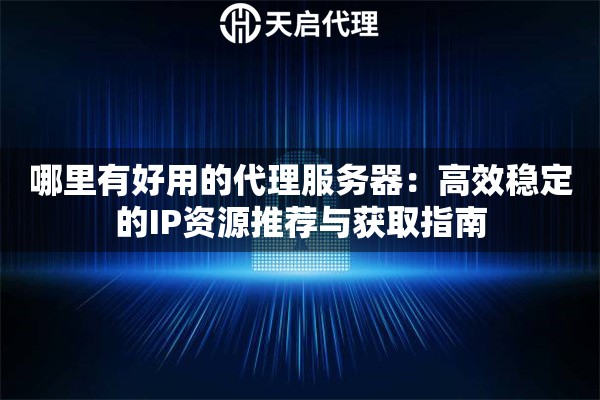 哪里有好用的代理服务器：高效稳定的IP资源推荐与获取指南