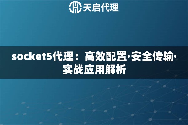 socket5代理：高效配置·安全传输·实战应用解析