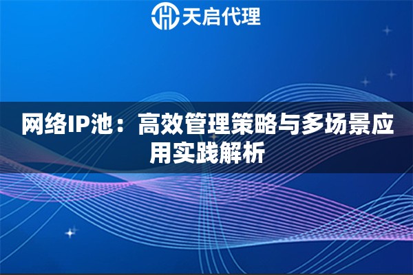 网络IP池：高效管理策略与多场景应用实践解析