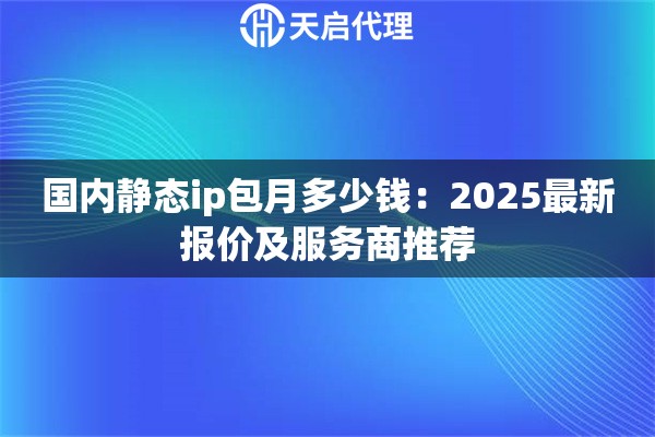 国内静态ip包月多少钱：2025最新报价及服务商推荐