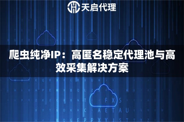 爬虫纯净IP：高匿名稳定代理池与高效采集解决方案