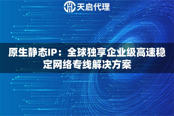 原生静态IP：全球独享企业级高速稳定网络专线解决方案