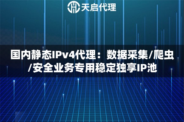 国内静态IPv4代理：数据采集/爬虫/安全业务专用稳定独享IP池