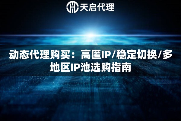 动态代理购买：高匿IP/稳定切换/多地区IP池选购指南