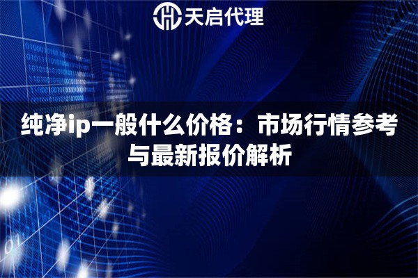 纯净ip一般什么价格：市场行情参考与最新报价解析