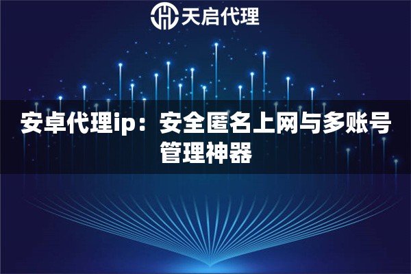 安卓代理ip：安全匿名上网与多账号管理神器