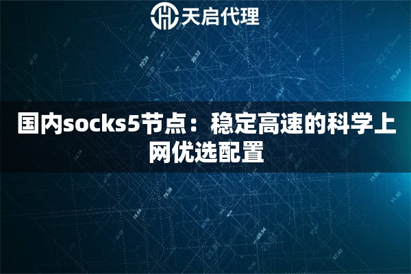 国内socks5节点：稳定高速的科学上网优选配置