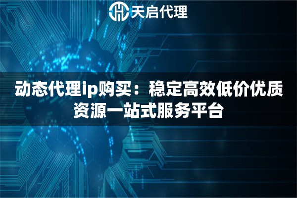 动态代理ip购买：稳定高效低价优质资源一站式服务平台