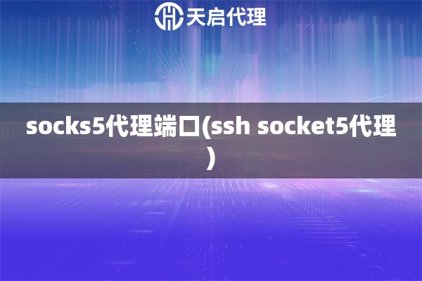 socks5代理端口(ssh socket5代理)