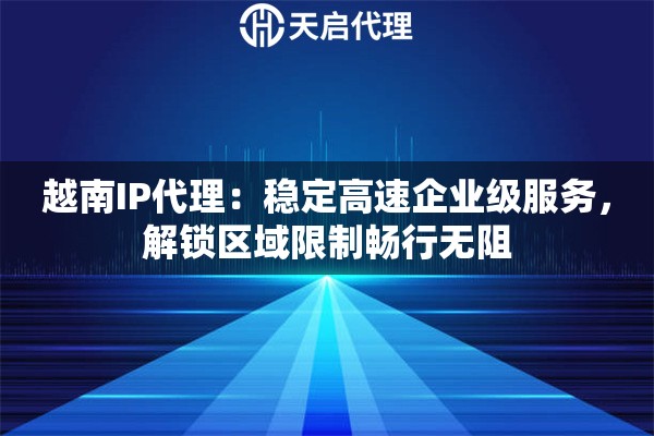 越南IP代理：稳定高速企业级服务，解锁区域限制畅行无阻