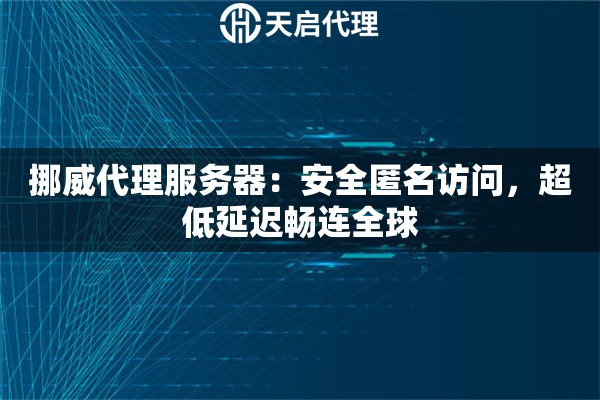 挪威代理服务器：安全匿名访问，超低延迟畅连全球