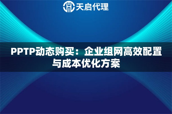 PPTP动态购买：企业组网高效配置与成本优化方案
