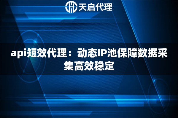 api短效代理：动态IP池保障数据采集高效稳定