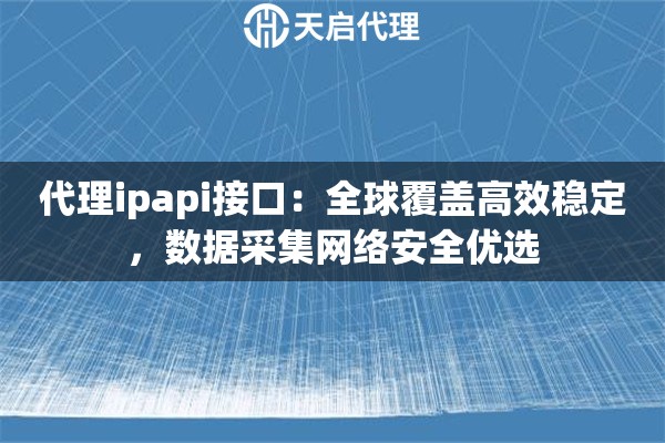 代理ipapi接口：全球覆盖高效稳定，数据采集网络安全优选