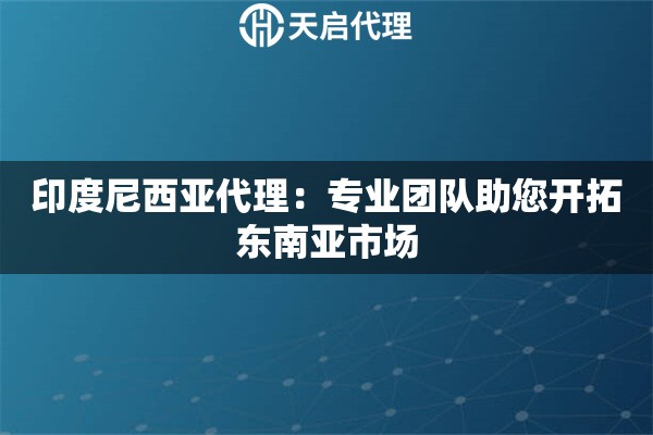 印度尼西亚代理：专业团队助您开拓东南亚市场