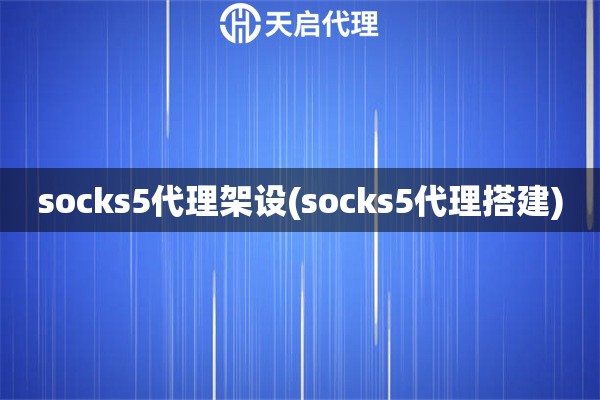 socks5代理架设(socks5代理搭建)