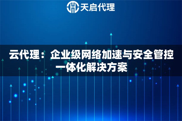 云代理：企业级网络加速与安全管控一体化解决方案