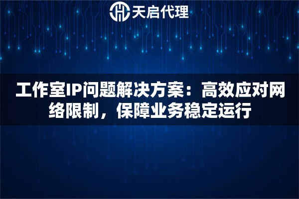 工作室IP问题解决方案：高效应对网络限制，保障业务稳定运行