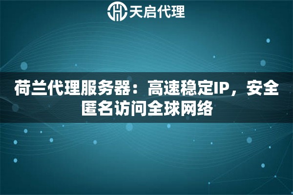 荷兰代理服务器：高速稳定IP，安全匿名访问全球网络