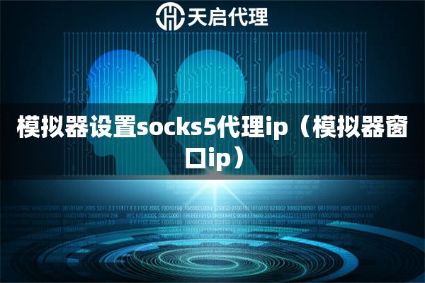 模拟器设置socks5代理ip（模拟器窗口ip）