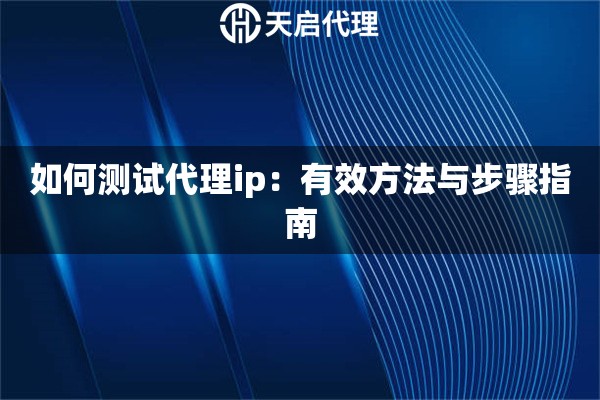 如何测试代理ip：有效方法与步骤指南