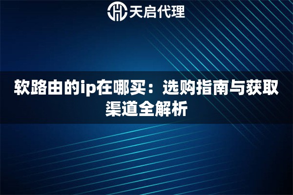 软路由的ip在哪买：选购指南与获取渠道全解析