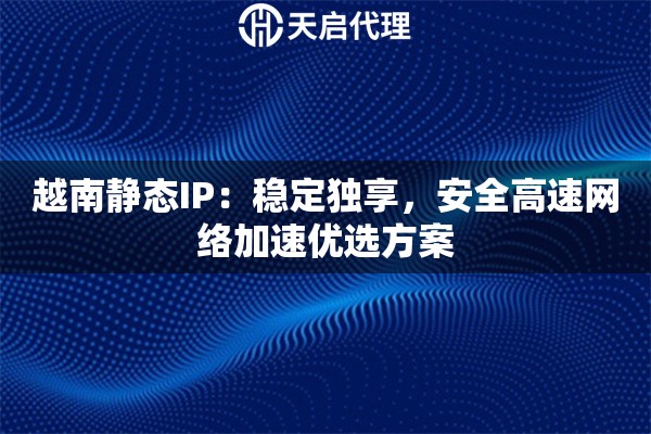 越南静态IP：稳定独享，安全高速网络加速优选方案