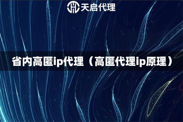 省内高匿ip代理（高匿代理ip原理）