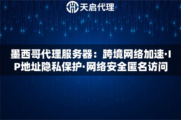 墨西哥代理服务器：跨境网络加速·IP地址隐私保护·网络安全匿名访问
