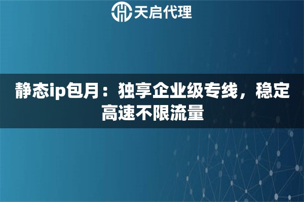 静态ip包月：独享企业级专线，稳定高速不限流量