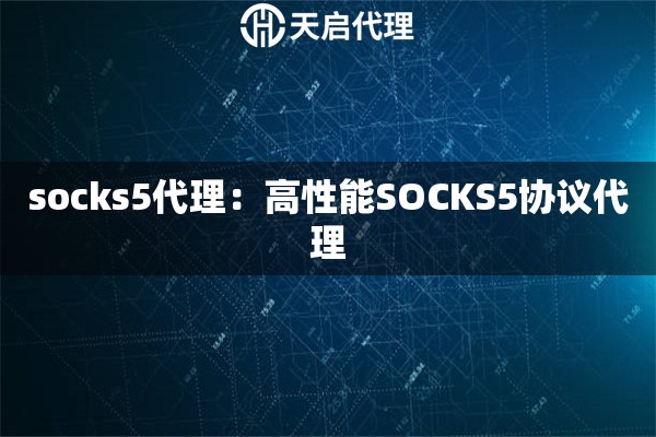 socks5代理：高性能SOCKS5协议代理