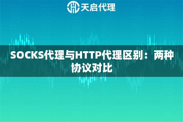 SOCKS代理与HTTP代理区别：两种协议对比