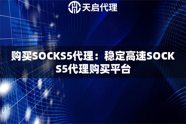 购买SOCKS5代理：稳定高速SOCKS5代理购买平台