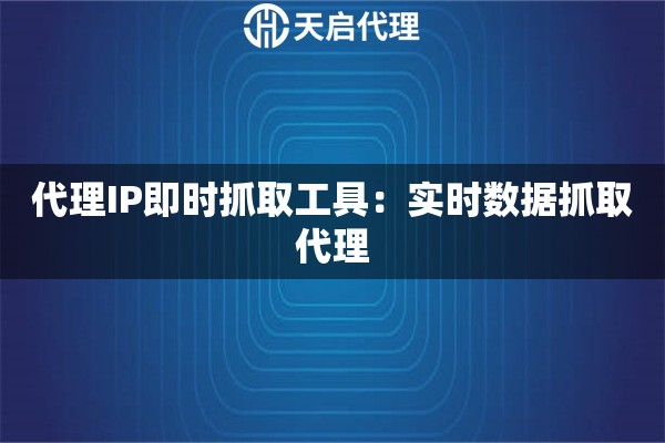 代理IP即时抓取工具：实时数据抓取代理