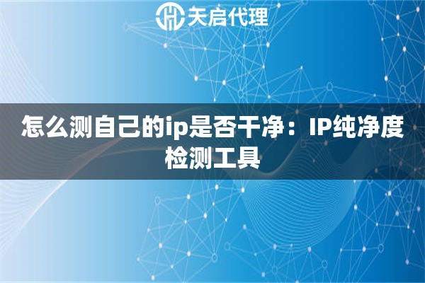 怎么测自己的ip是否干净：IP纯净度检测工具