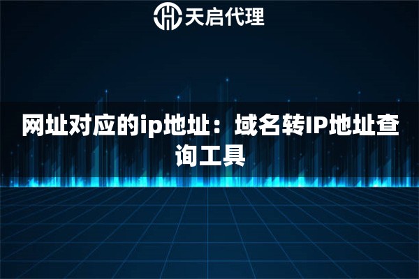 网址对应的ip地址：域名转IP地址查询工具