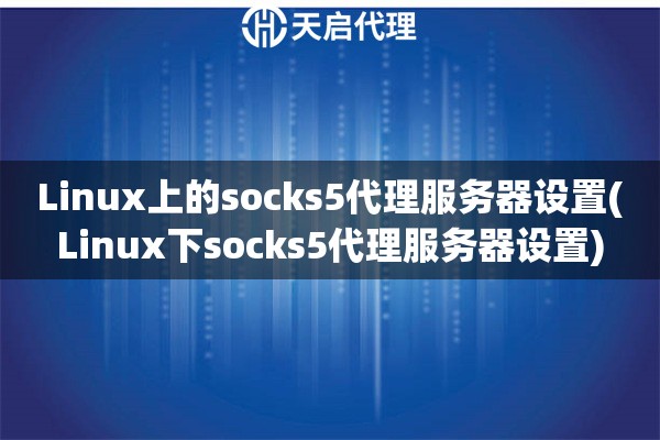 Linux上的socks5代理服务器设置(Linux下socks5代理服务器设置)
