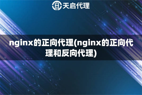 nginx的正向代理(nginx的正向代理和反向代理)