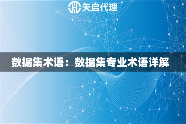 数据集术语：数据集专业术语详解  