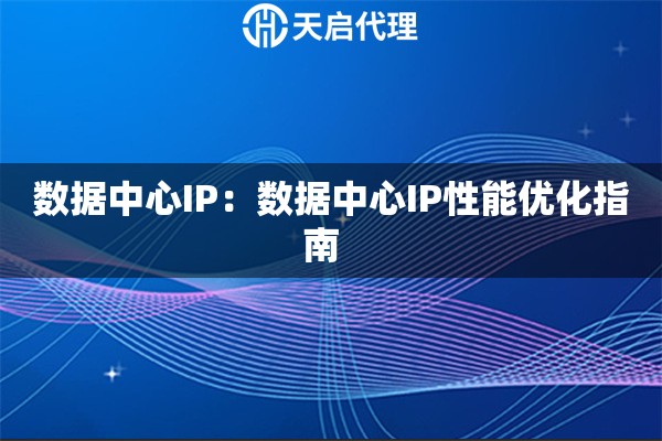 数据中心IP：数据中心IP性能优化指南  