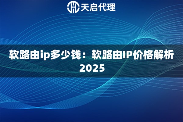 软路由ip多少钱：软路由IP价格解析2025