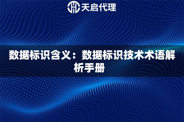 数据标识含义：数据标识技术术语解析手册  