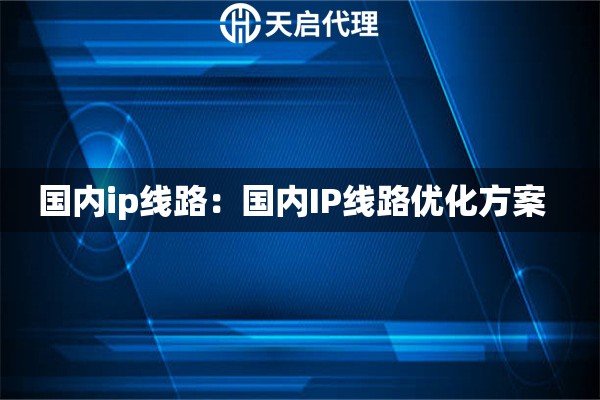 国内ip线路：国内IP线路优化方案  