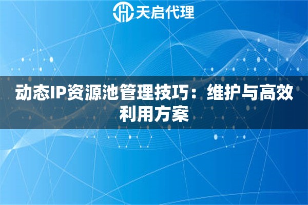 动态IP资源池管理技巧：维护与高效利用方案