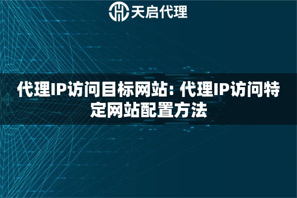 代理IP访问目标网站: 代理IP访问特定网站配置方法 代理IP访问目标网站: 代理IP访问特定网站配置方法