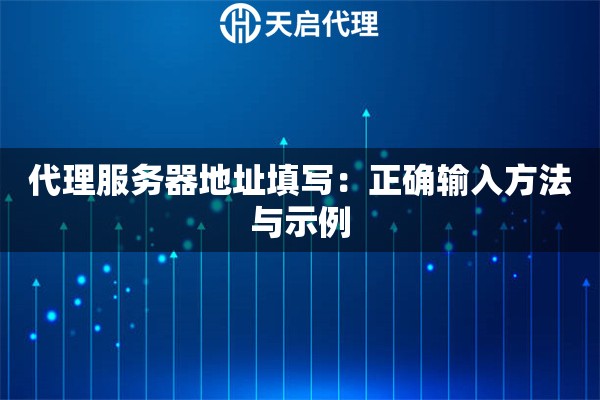 代理服务器地址填写：正确输入方法与示例