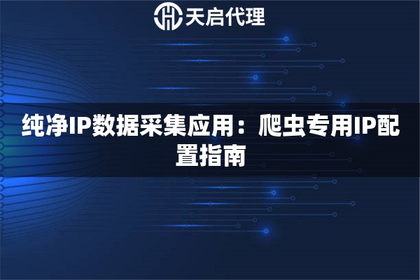 纯净IP数据采集应用：爬虫专用IP配置指南