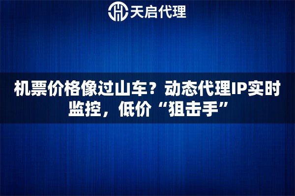 机票价格像过山车?动态代理IP实时监控,低价“狙击手” 机票价格像过山车?动态代理IP实时监控,低价“狙击手”